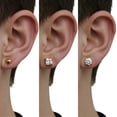 thumbnail image 4 of 14K Gold Plated Stud Earrings for Womens,Cubic Zirconia Hypoallergenic 925 Silver Post Earrings for Men Gifts for Women 9 Pairs, 4 of 10
