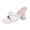 White, variant on Womens Square Open Toe Block Heel Sandals Fashion Slip On Backless Slingback High Heel Slides Party Wedding Dance Gold 36