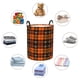 thumbnail image 4 of Balery Halloween Tartan Plaid Cesta de ropa redonda con asas, impermeable, independiente, para ropa, juguetes, dormitorio y familia-Small, 4 of 6