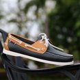 thumbnail image 3 of Nuevos zapatos casuales de cuero para hombres, zapatos náuticos de moda, zapatos planos para hombres con cordones, mocasines para hombres, mocasines transpirables hechos a mano (27,5 cm), 3 of 3