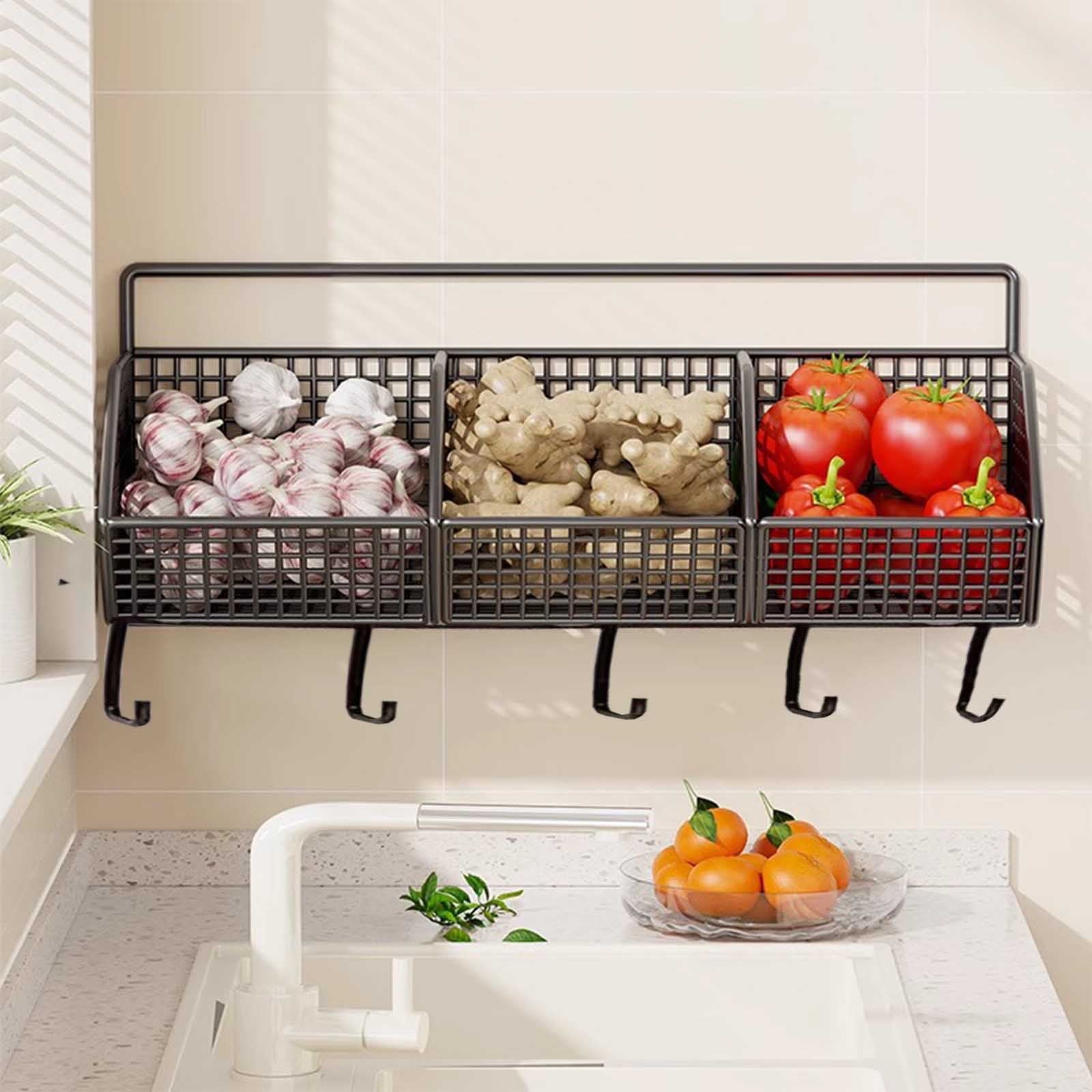 Magnetic Shelf for Fridge- 35 lbs Capacity, Large Storage Bins for Fruits, Vegetables, Spices | Rust-Proof Refrigerator Organizer, Space-Saving Kitchen & Pantry Storage