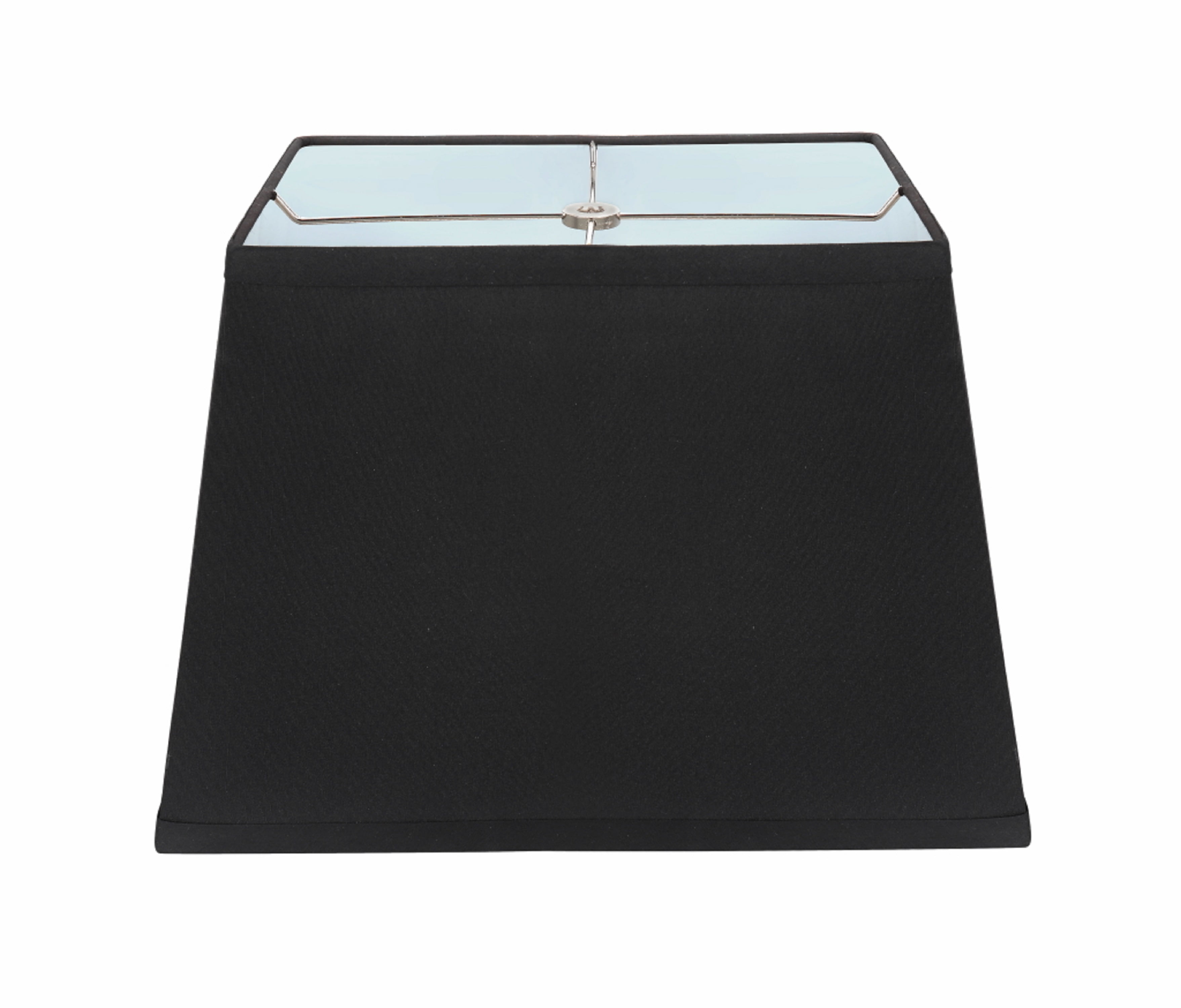 Aspen Creative 36121 Transitional Rectangle Hardback Shape Spider Construction Lamp Shade in Black, 14-1/2" wide, (8" + 11") x (9-1/2" + 14-1/2")&nbsp; x 10"