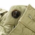 thumbnail image 5 of Multi Pockets Cargo Shorts for Men Single Button Elastic Waist Straight Leg Solid Work Hiking Outdoor Short Pants Khaki,L, 5 of 6