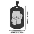 thumbnail image 2 of Stainless Steel Maneki Neko Good Luck Charm Dog Tag Pendant Necklace, 2 of 3