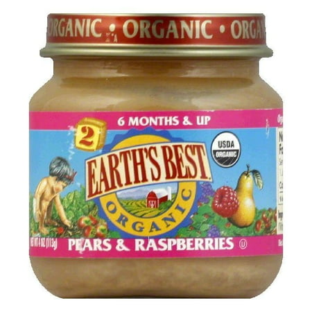 Earth's Best Pears & Raspberries, 4 OZ (Pack of