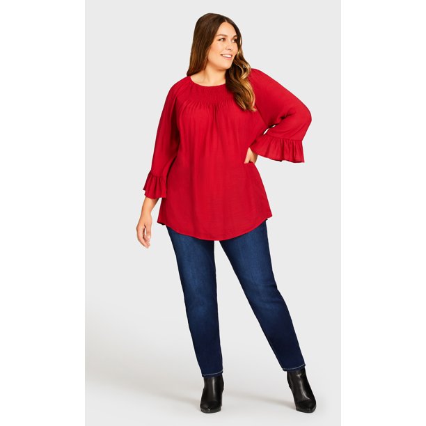 Avenue Women's Plus Size Butter Denim PullOn Jean Black Wide Comfort