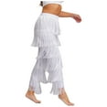 thumbnail image 3 of iiniim iiniim Women Latin Dance Pants Tassels Fringe Ballroom Tango Salsa Elastic Waist Practice Performance Trousers White M, 3 of 7