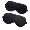 thumbnail image 1 of Sleep Mask Night Cover Eye Sleeping Silk Satin Masks For Women Men, Blindfold For Airplane Travel Adjustable Strap (black), 1 of 5