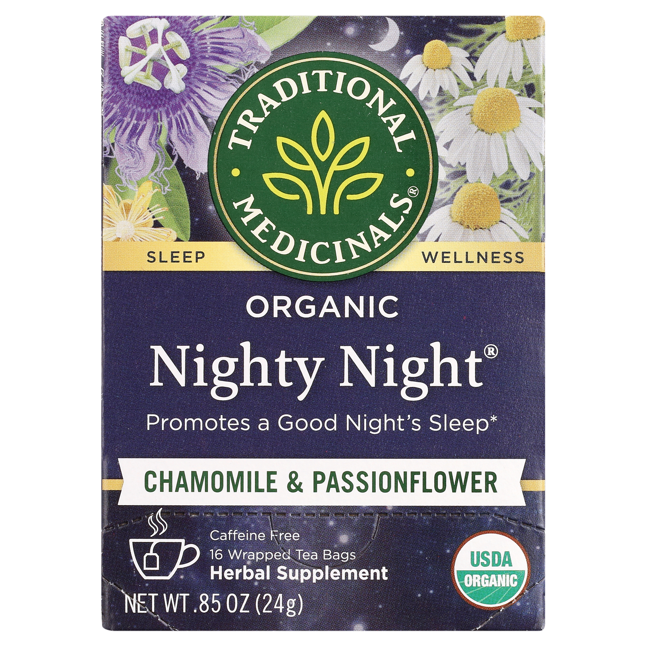 Traditional Medicinals Tea, Organic Nighty Night, Tea Bags, 16 Count
