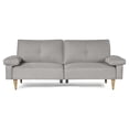 thumbnail image 3 of Sofá Cama Makora Yarvis Gris Claro Lino 3 Posiciones con Soft Foam Reclinable, 3 of 10