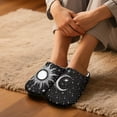 thumbnail image 3 of Uourmeti Sun&Moon Stars Unisex Slippers Soft Plush Fuzzy Warm Anti-slip Rubber Sole Cozy Comfy Lightweight Indoor Travel Slippers, 3 of 7