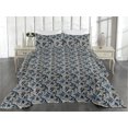 thumbnail image 2 of Ambesonne Woodland Quilted Bedspread Set 3 Pcs, Fall Season Branches Retro, King, Blue Grey and Pastel Brown, 2 of 4