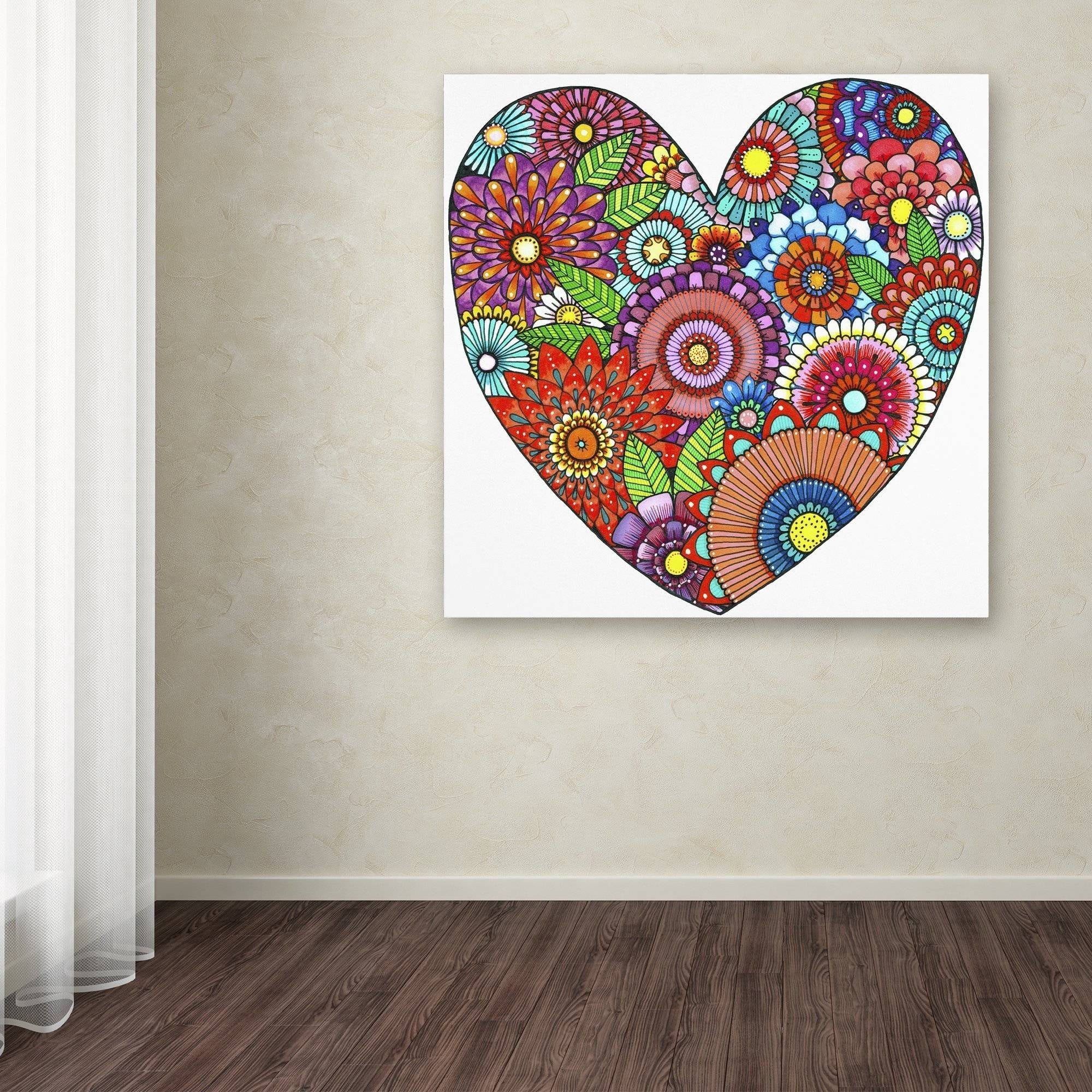 Trademark Fine Art "Floral Heart" Canvas Art by Hello Angel