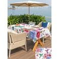 thumbnail image 5 of Outdoor Tablecloth with Umbrella Hole for Patio/Picnic/Party/Camping, Pink Spring Floral Waterproof Table Cloth Rectangle Table Cover Washable, Watercolor Birds Farmhouse Elegant (60"x 102"), 5 of 9
