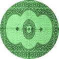 thumbnail image 1 of Ahgly Company Indoor Round Medallion Emerald Green Traditional Area Rugs, 3' Round, 1 of 4