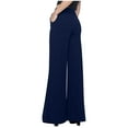 thumbnail image 7 of REORIAFEE Office Pants for Women with Pockets Wide Leg Palazzo Pants Solid Print High Waisted Casual Pants Lightweight Baggy Stretchy Trousers 2024 Trending Fashion Clothing, 7 of 7