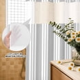thumbnail image 4 of No Hook Shower Curtain, Striped Grey Shower Curtains for Bathroom with See Through Top Window, Farmhouse Line Stripes Classic Waterproof & Washable Bath Curtain 66"x72", 4 of 9