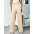 thumbnail image 3 of Women'S High Waist Loose Casual Drawstring Sweatpants Wide Leg Track Pants Fitness Pants with Pockets Beige XL, 3 of 5