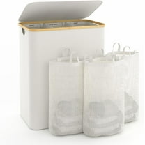 Hampers for Laundry Basket with Lid, 160L Extra Large Laundry Hamper 3 Section Dirty Clothes Hampers for Laundry Divided Laundry Basket Organizer for Bedroom,Laundry Room,Dirty Clothing Hamper,Beige