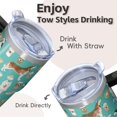 thumbnail image 4 of 20OZ Dog Print Coffee Cup with Handle Straw and Lid Insulated Travel Tumbler Cute Drinkware for Women Friends Perfect Holiday Birthday Gifts Durable and Suitable for Hot Drinks, 4 of 6