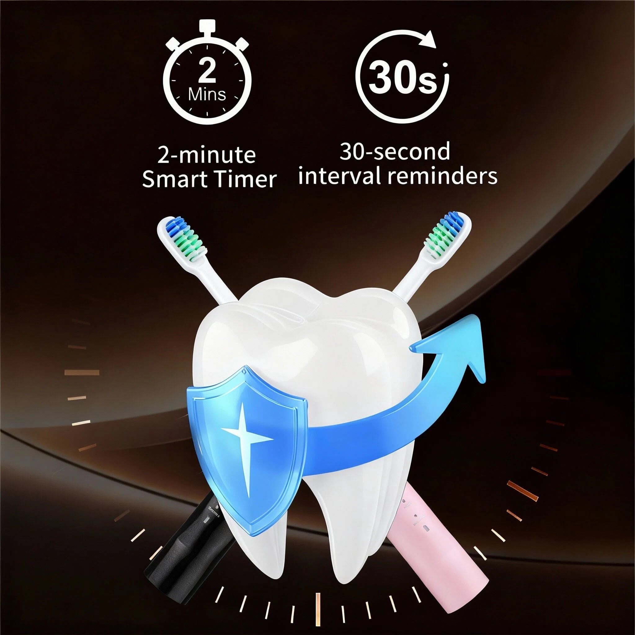 GUFICLE Sonic Electric Toothbrush Set, 70-Day Battery Life with 4 Replacemen Brush Heads, Black