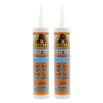 Gorilla Waterproof Caulk & Seal 100% Silicone Sealant, Clear, 10oz Cartridge Pack of 2