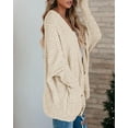thumbnail image 6 of Sherrylily Women Chunky Popcorn Cardigan Open Front Boyfriend Batwing Fuzzy Knit Coat, 6 of 7