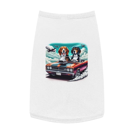 Pet Tank Top Wacky Beagle Dogs In Race Car