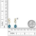 thumbnail image 6 of Gem Stone King 925 Silver and 10K Yellow Gold London Blue Topaz and White Lab Grown Diamond Drop Dangle Earrings for Women | 6.19 Cttw | Gemstone November Birthstone | Oval 10X8MM, 6 of 6