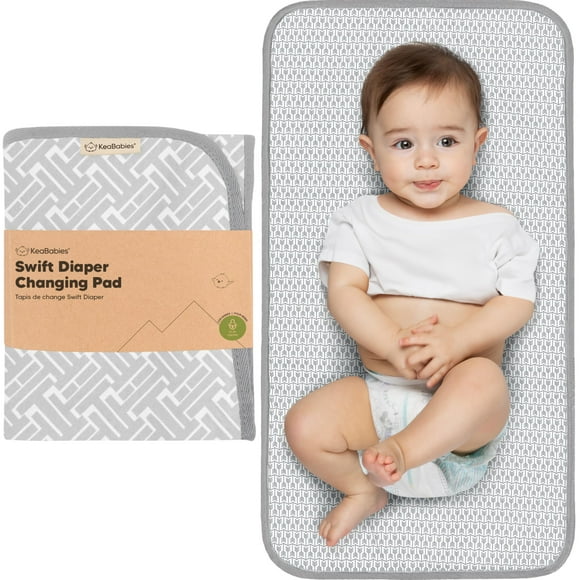 Colchoneta para Cambiar Pañales KeaBabies SWIFT Plegable e Impermeable 65x35 cm