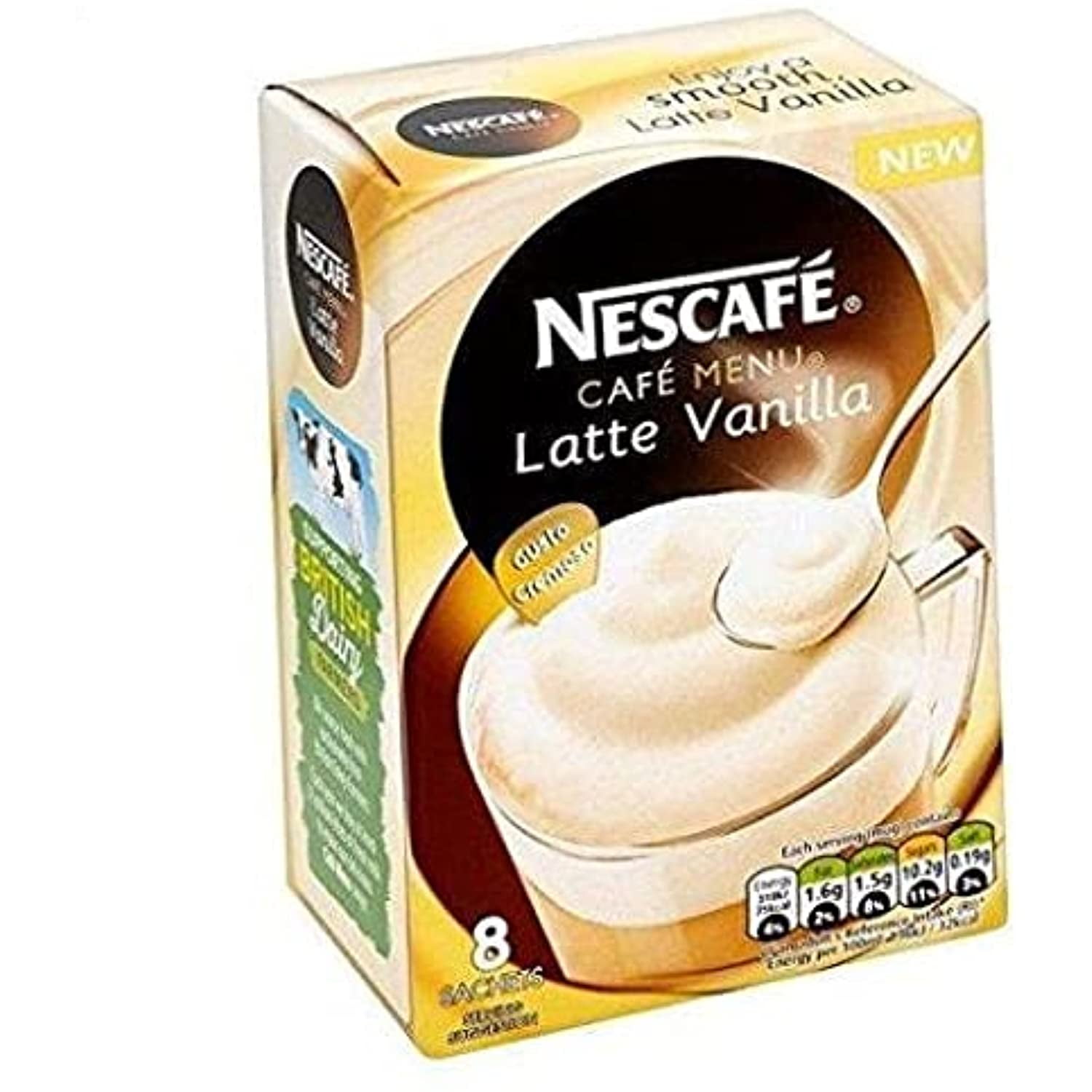 Nescafe Vanilla Latte Coffee 8 Sachets 148G .2 Pack