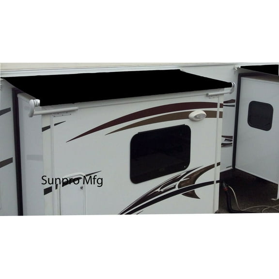 RV Slide Out Awning Replacement Fabric Black - 5 Year Warranty Choose Size