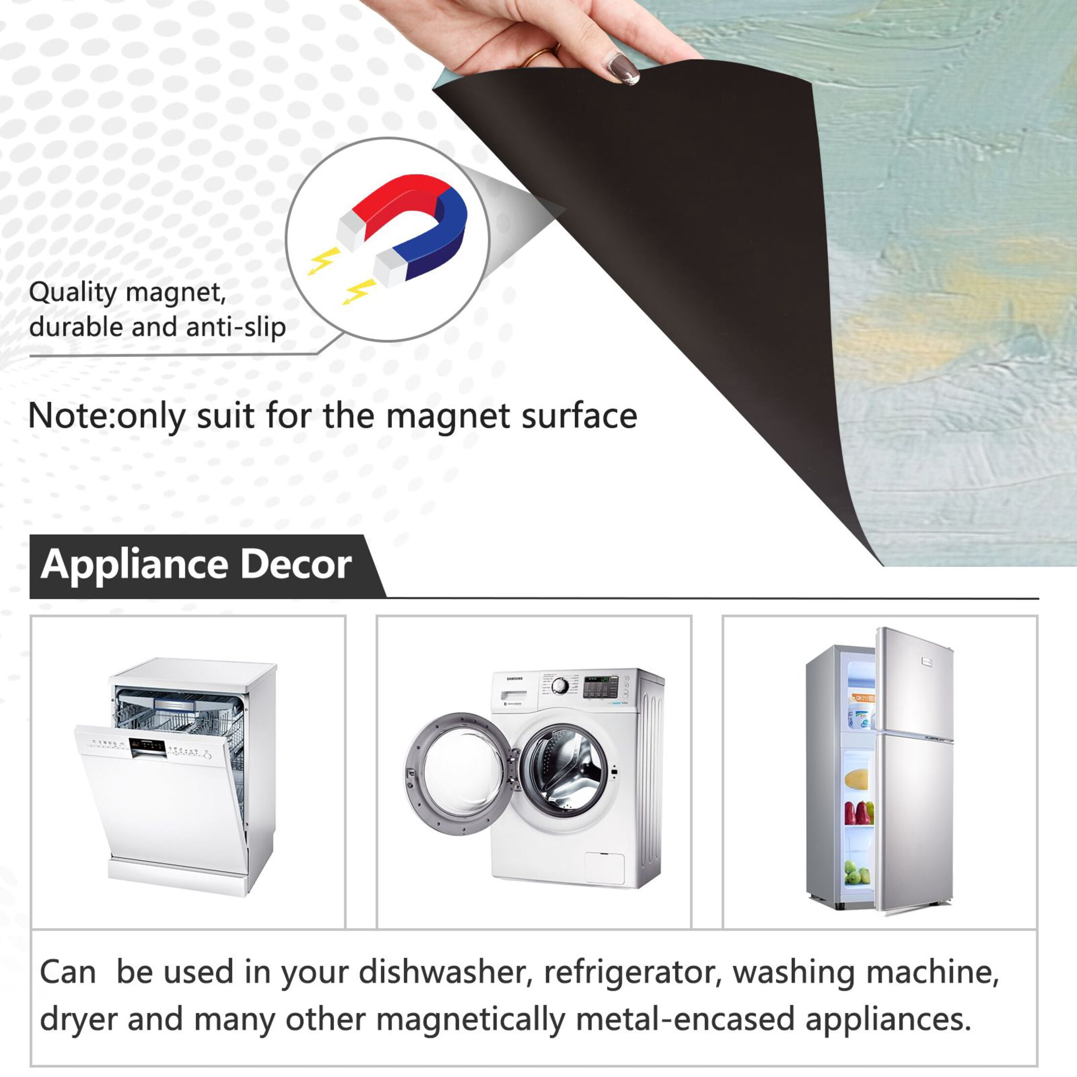 Dishwasher Magnetic Sticker 23x26 Inch Refrigerator Magnetic Sticker Washing Machine Magnetic Sticker Kitchen Panel Magnetic Sticker Home Decor Super Cool Big Flowers