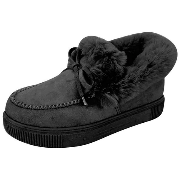 Maoww Casual Fashion Flat for Women Warm Winter Shoes Suede Flat