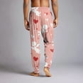 thumbnail image 6 of Men's Valentine's Day Pants Casual Love Print Lounge Pants Loose Fit Fashion Winter Drawstring Elastic Waist Home Sleepwear 2026 Deep Red XL, 6 of 7