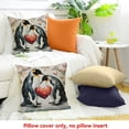 thumbnail image 4 of FCXZI Throw Pillow Cover Penguins Hearts Romanticism Farmhouse Decor for Home Sofa Couch Linen 100% 20x20in, 4 of 5