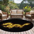 thumbnail image 4 of Round Rug 6Ft Washable Non-Slip, Dragon Flames Circle Area Rugs for Living Room Bedroom, Yellow Dragons Abstract Modern Art Indoor Floor Mats Carpet Runner for Home Decor Aesthetic, 4 of 8