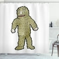 thumbnail image 1 of Ambesonne Bigfoot Shower Curtain, Quirky Grungy Bigfoot, 69"Wx75"L, Khaki and Black, 1 of 3