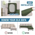 thumbnail image 4 of Fundas de sofá seccional 3 piezas Fundas de cojines de asiento de sofá Cojín separado en forma de L Funda de chaise longue para sofá seccional izquierdo/derecho (sofá grande de 2 plazas + 1 chaise longue, gris) Verde bronce 3 plazas + chaise longue, 4 of 5