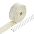thumbnail image 1 of Fiberglass Exhaust Wrap Tape,2" x 33' Beige Header Heat Wrap with 4 Stainless Ties for Hot Rods Motorcycle, 1 of 6