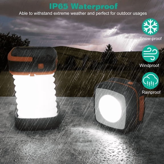 (LK-LTD)--Solar Camping Lantern LED Collapsible Tent Lamp USB Rechargeable.--(]dj5g)