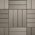 thumbnail image 5 of FlooringInc DYI Helios Outdoor 4 Slat Interlocking Deck Tiles, 12"x12", 11 Tiles (11 Sqft), Grey, 5 of 8
