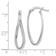 thumbnail image 2 of Leslie's Real 14kt White Gold Polished Oval Hoop Earrings; for Adults and Teens; for Women and Men, 2 of 2