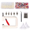 thumbnail image 1 of Inteprter Juego de máquina de ajuste de perlas de 4-10mm, botones de remache, fijación de cuentas, sombrero, falda, camisa, pantalones, accesorio de ropa Tela de costura y artesanía Tipo 19 Inteprter HA009177-03B, 1 of 6