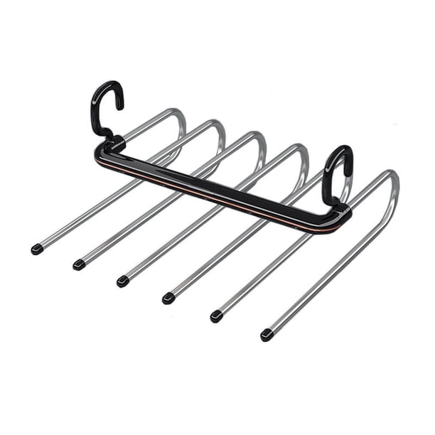 ckepdyeh Perchero para pantalones de acero inoxidable, organizador de armario, estante de almacenamiento ajustable para pantalones, organizador de armario que ahorra espacio