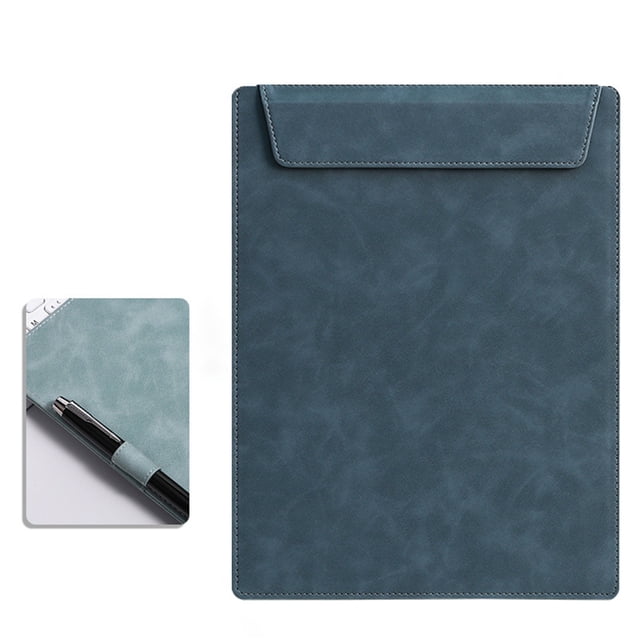 Upgraded Leather Board Clip, Writing Leather Paper Folder Board with Pen Holder, Clipboard, K