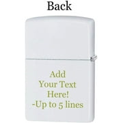 Zippo Lighter-Personalized Custom Message Engraved on Backside Soccer White Matte Windproof Lighter #Z5478