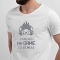 thumbnail image 2 of Greenyef Graphics I Paused My Game to Be Here Gamer Gift Funny Tee Men's T-Shirt Style-36 (White & Dark Gray, X-Large), 2 of 6