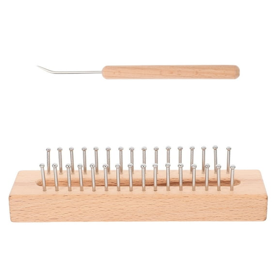 HEMOTON Knitting Set for Scarves with Crochet Hook, Lightweight Metal Frame, Easy to Use, Light Brown Color