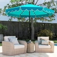 thumbnail image 4 of Costway 10 FT Solar Patio Umbrella with 24 LED Lights 8 Ribs & Tilt Adjustment Turquoise, 4 of 10